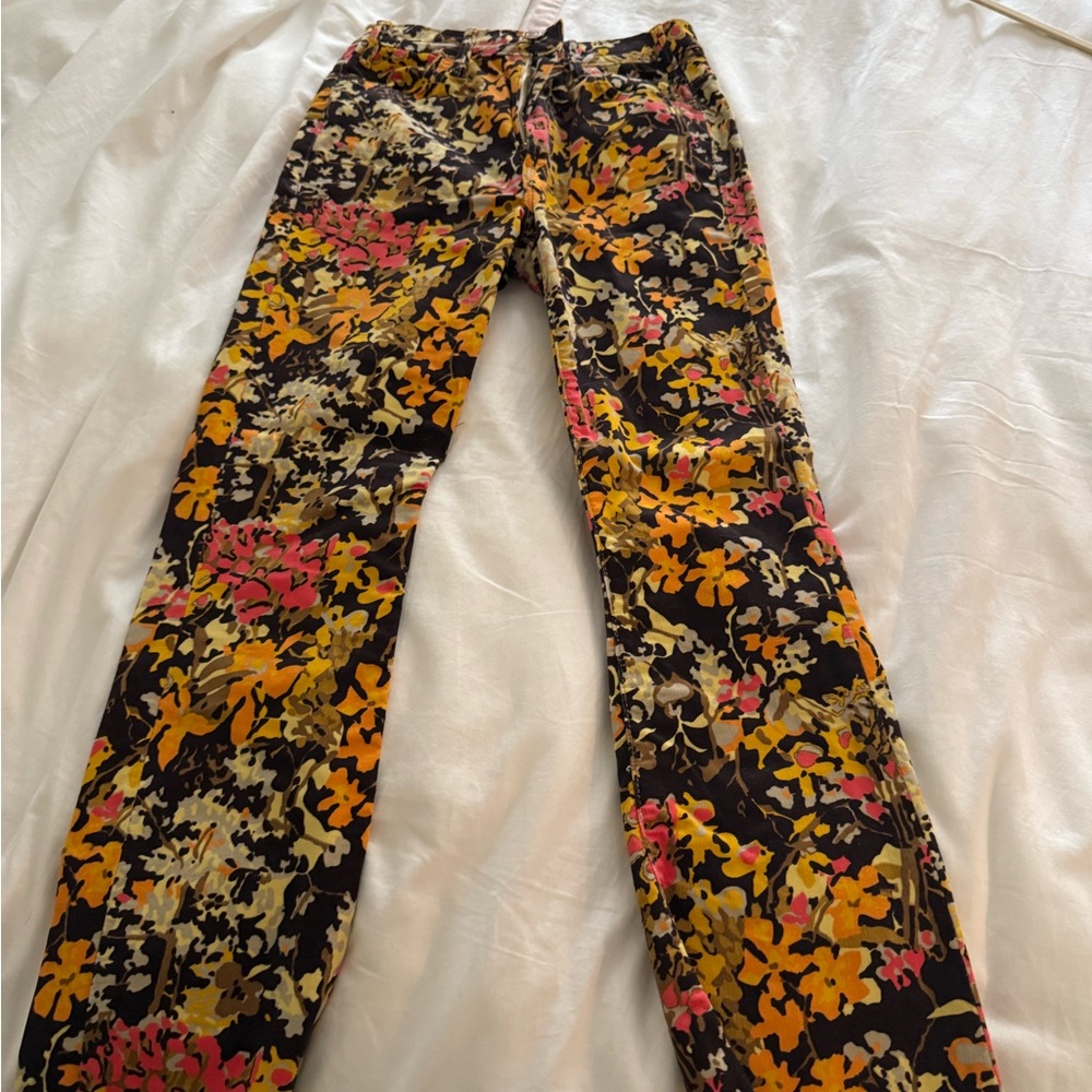 MOTHER Women's Straight Leg Jeans - Black with Floral Print